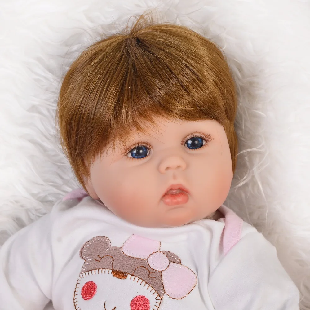 43 см силикон + Мягкая тканевая Кукла Reborn Baby Dolls живая Реалистичная Boneca Одежда для