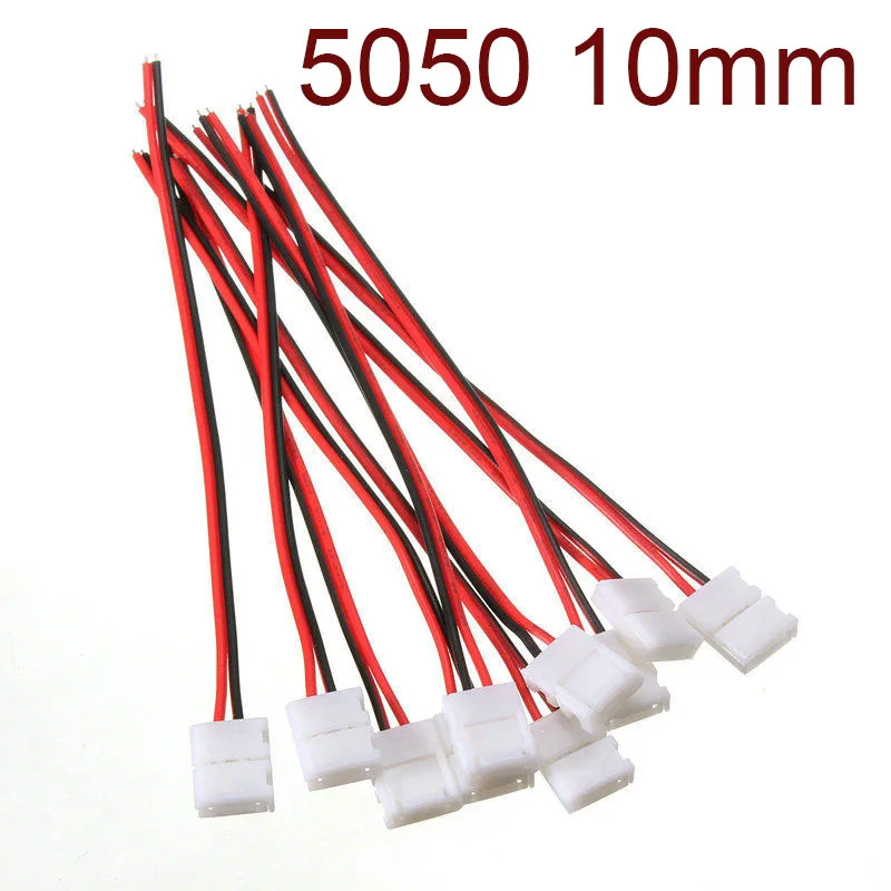 

PCB Cable Useful 2 Pin LED Strip 10mm Connector 5050 Single Color Adapter