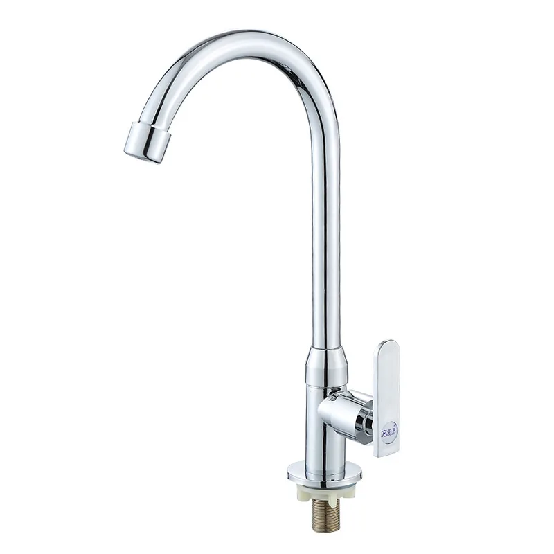 Single Cold Dish Faucet Round Vertical Dish Faucet Sink Kitchen Basin Faucet