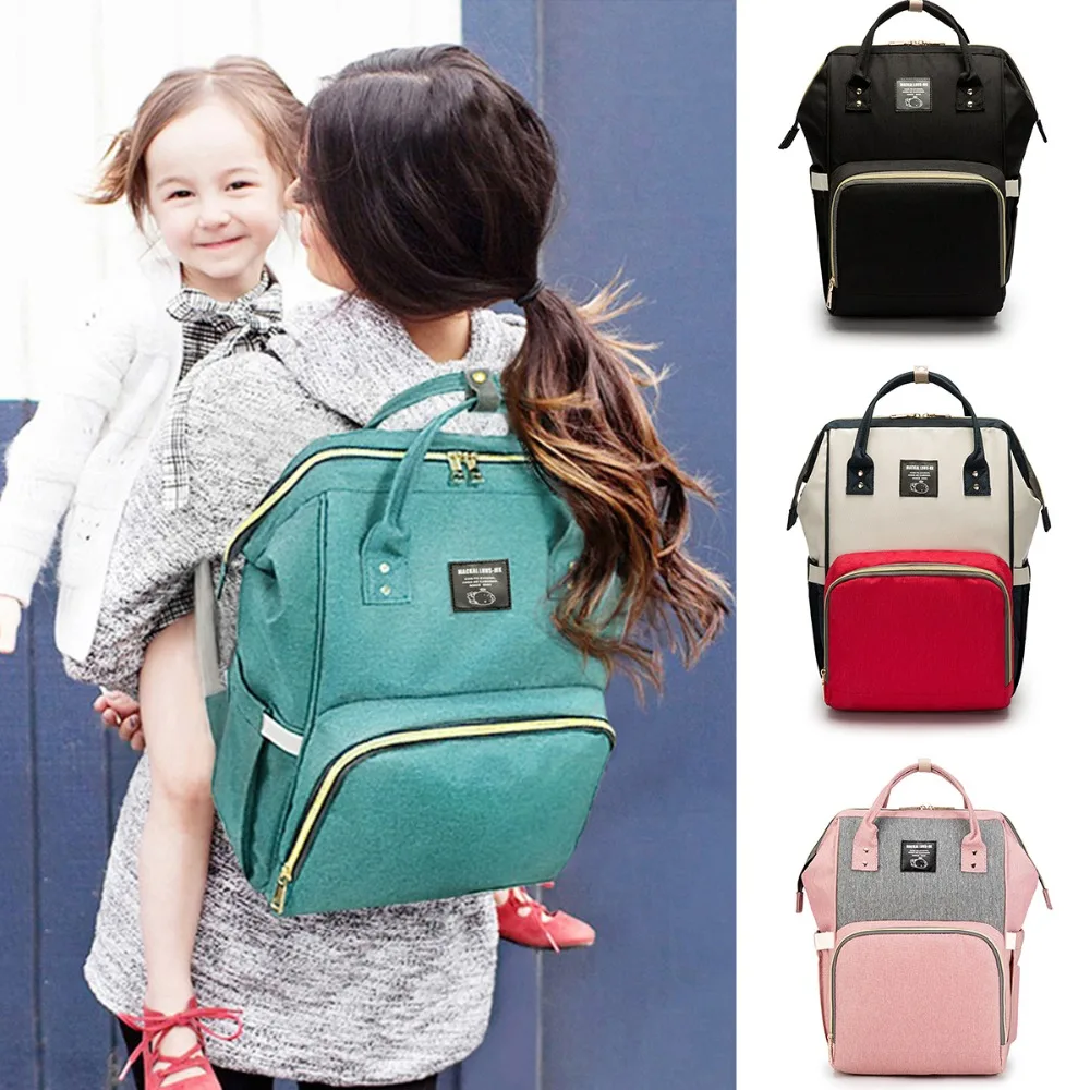 

2018 Fashion Mummy Maternity Nappy Backpack Bag Large Capacity Mom Baby Multifunction Outdoor Travel Diaper Bags For Baby Care