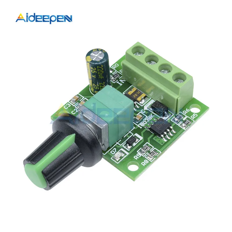 DC Motor 1.8V 3V 5V 6V 12V PWM Speed Controller 2A Potentiometer Knob Switch DIY