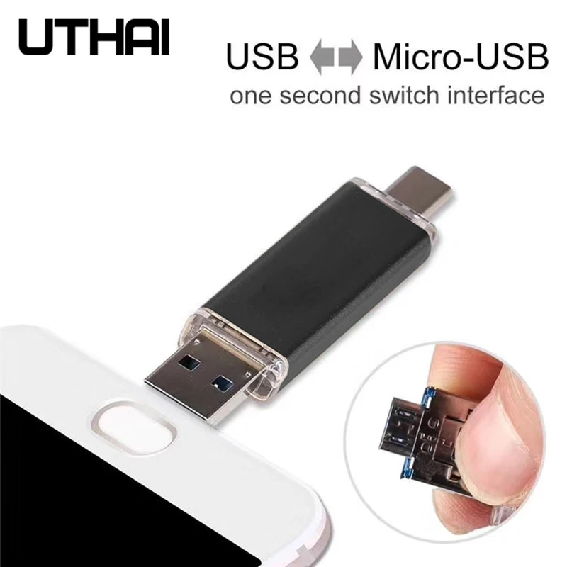 UTHAI C13 USB3.0 флеш-накопитель type-C/Micro/USB3.0 3в1 диск 32 Гб металлический флеш-накопитель 64 ГБ тип C Высокоскоростной U флеш-накопитель 16 Гб