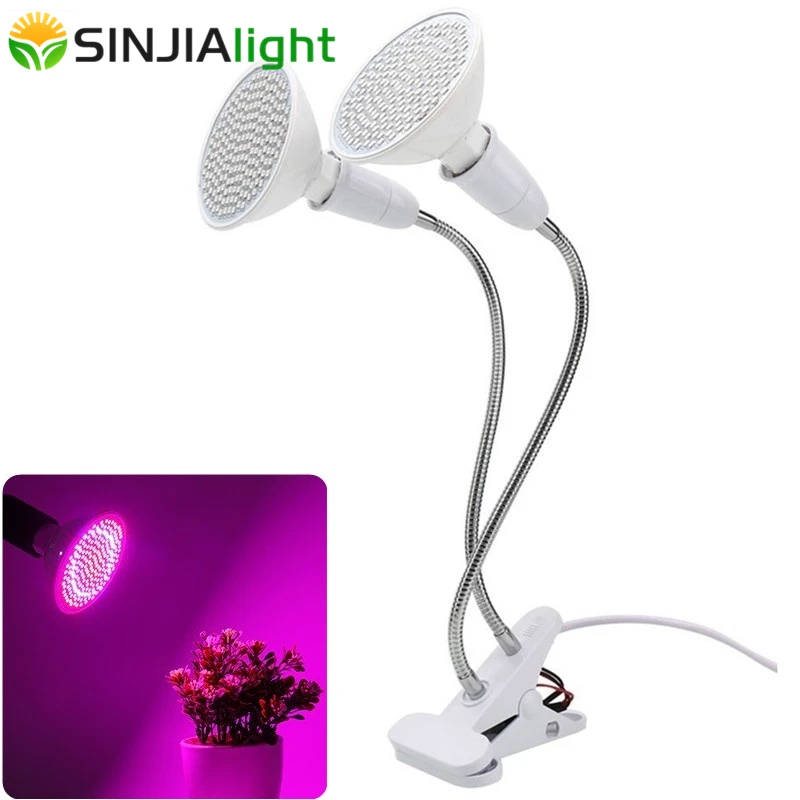 20W LED Grow Lights with Lamp Holder Dual Head Led Plant Lamp Growing