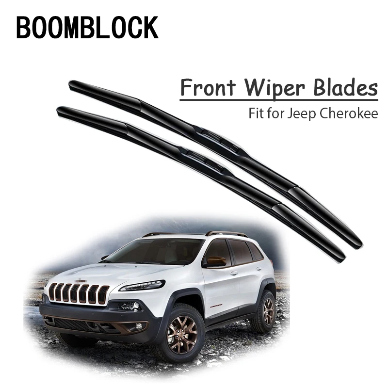 

BOOMBLOCK 2PCS High Quality Front Windshield Wiper Blades For Jeep Cherokee KK KL 2018 2017 2016 2015-2001 Accessories