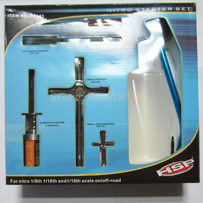 

80142 Nitro Starter Kit Rechargeable Glow Plug lgniter with Charger Fuel Tank Cross Wrench RC Car Hobby Tools