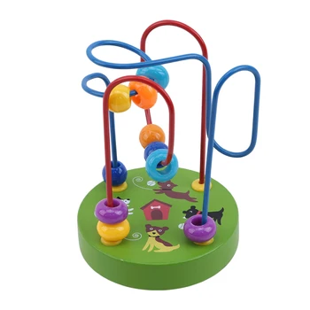 

2019 Creative Baby Colorful Wooden Mini Bead Winding Maze Math Toy Children'S Children'S Educational Toys New Degin