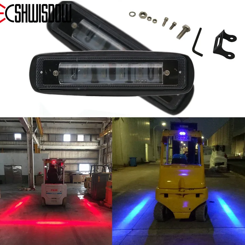 

2PCS Red/Blue Zone Danger Area Warning Light. Warehouse Fork Truck System Safety Light. LED Spot Forklift Truck Warning Light