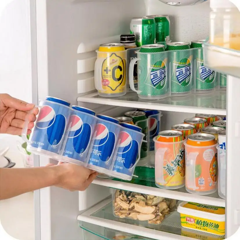 

Four Case Refrigerator Storage Box For Beverage Cans Drinking Can Space Saving Holder Durable Useful Kitchen Accessories