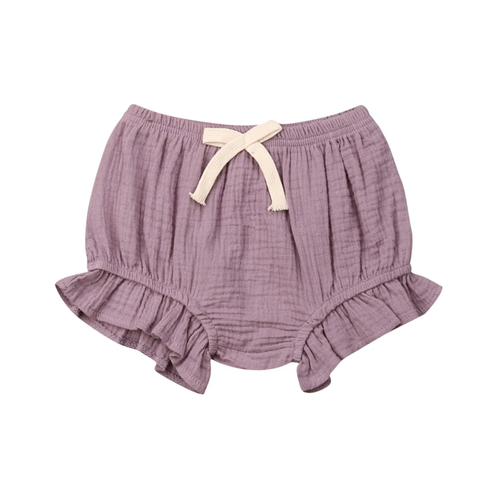 Новорожденных для маленьких девочек хлопковые шорты с оборками ppPants подгузник штанишки на подгузники