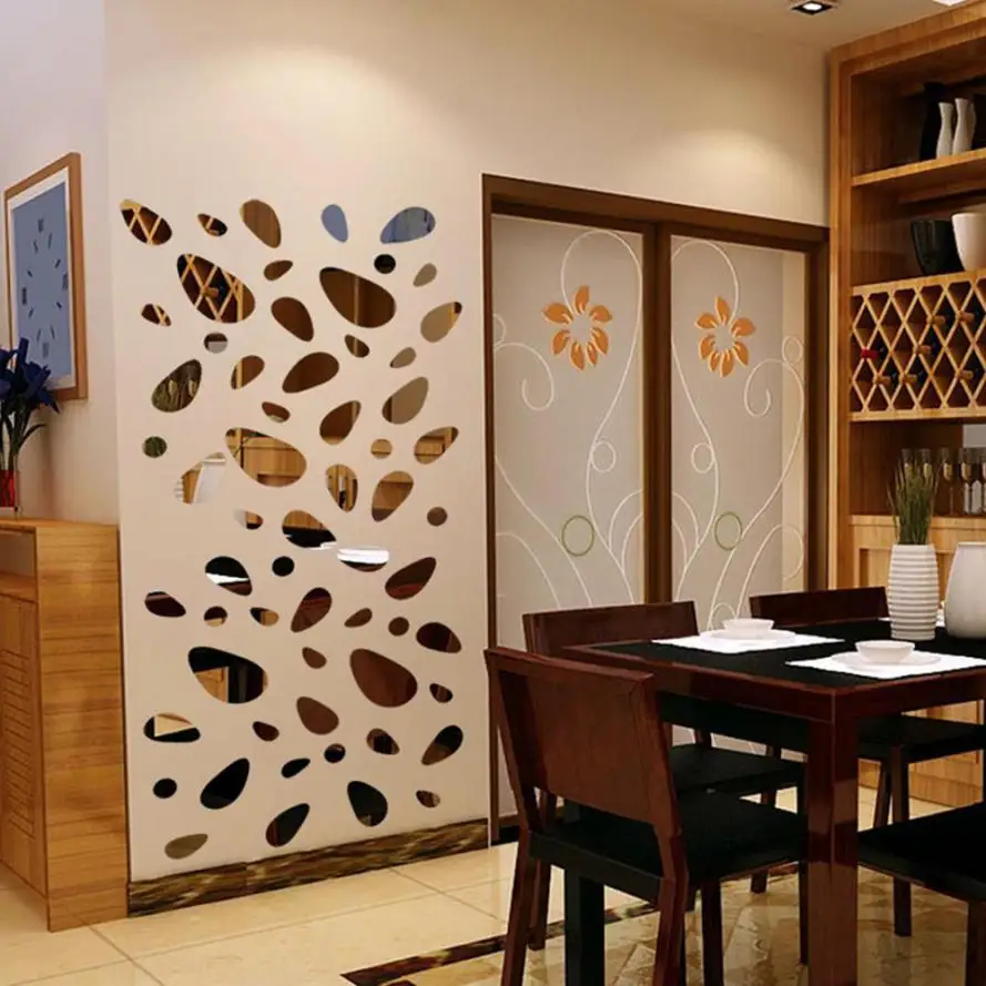Home Decor 12 шт. 3D зеркало винил съемные стенки Стикеры Наклейка Home Decor Книги по искусству DIY настенные Стикеры дома Deco Mirror AU8