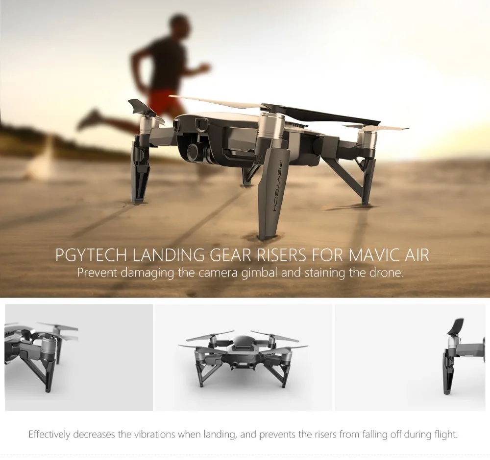 PGYTECH Mavic Air 7 в 1 PRO Combo аксессуары 6 шт. фильтры шасси бленда для объектива посадочные наклейки на планшет застежка для DJI MAVIC AIR
