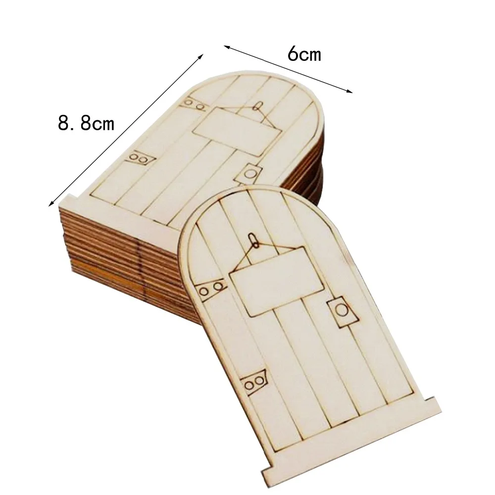 10 шт./лот лазерная резка деревянные двери DIY деревянные двери ремесла пустой табличка декупаж для украшения дома искусство свадьба