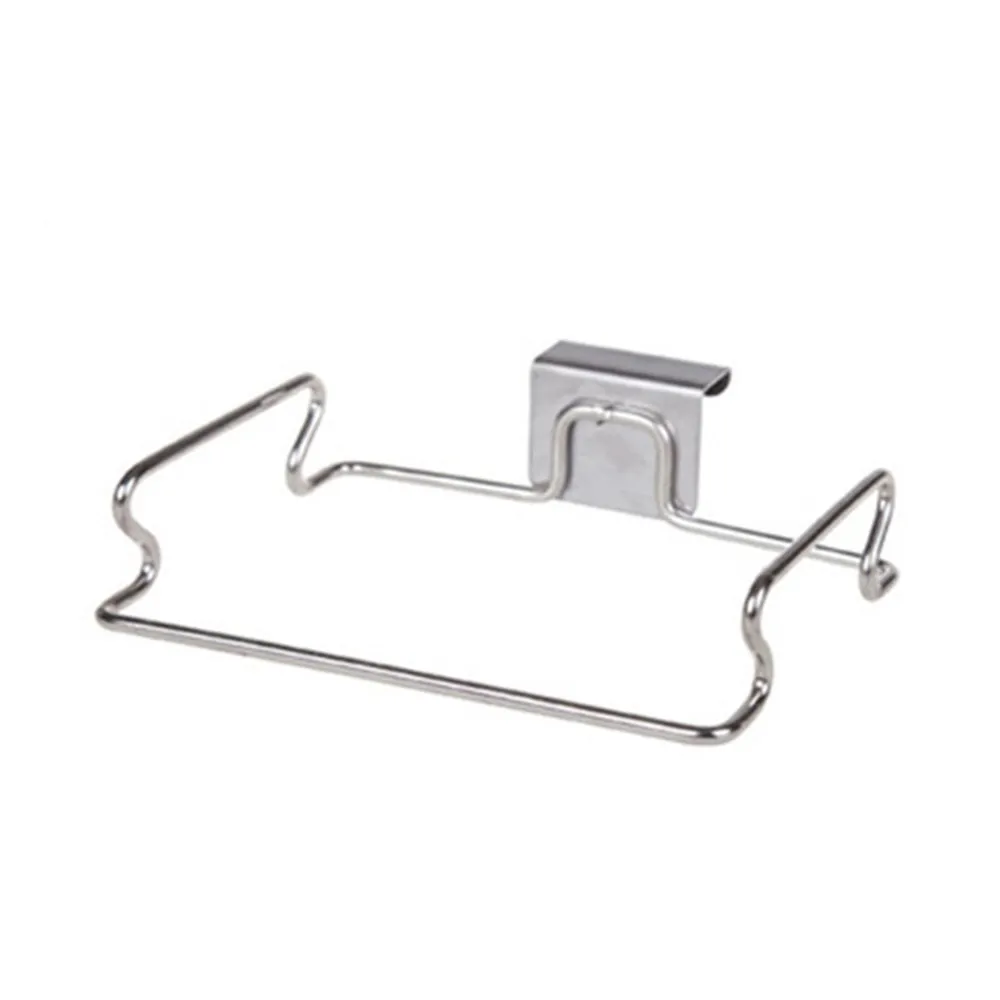 Stainless Steel Rack Garbage Bag Rack Hook Multi-function Kitchen Cabinet Hanger Kitchen Decoration