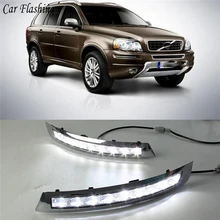 Carro piscando 1 par drl de condução diurna luzes running luz do dia transformar a luz para volvo xc90 2007 2008 2009 2010 2011 2012 2013