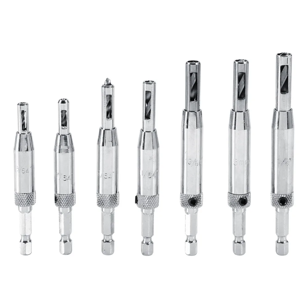 

New 7 pcs/Set HSS Self Centering Hinge Twist Drill Bits Window Doors Screw Hole Saw Woodworking Reaming Cabinet Tool Set