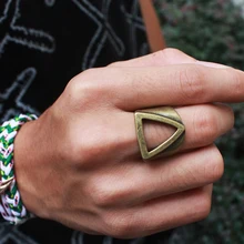 Unique Geometría Anillo Hombres Anillo Antiguo Super Cool Extranjero anillos de Titanio Anillos de Acero Inoxidable Para Hombre Pesado Punky roca