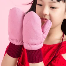 ARLONEET, зимние теплые плотные детские перчатки, вязаные варежки для малышей, сшитые для девочек и мальчиков, бархатные теплые перчатки на лямках CJ10