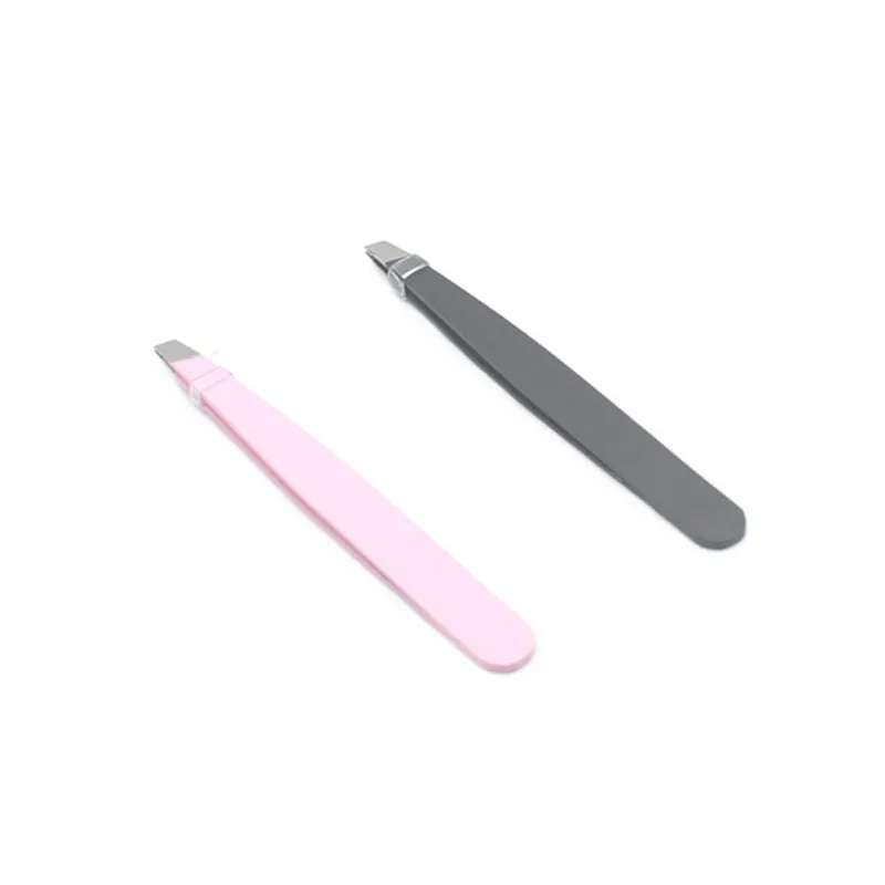 1PC Black Color Eyebrow Tweezer Hair Beauty Slanted Puller Stainless Steel Eye Brow Clips Hair Removal Makeup Tool Brand New