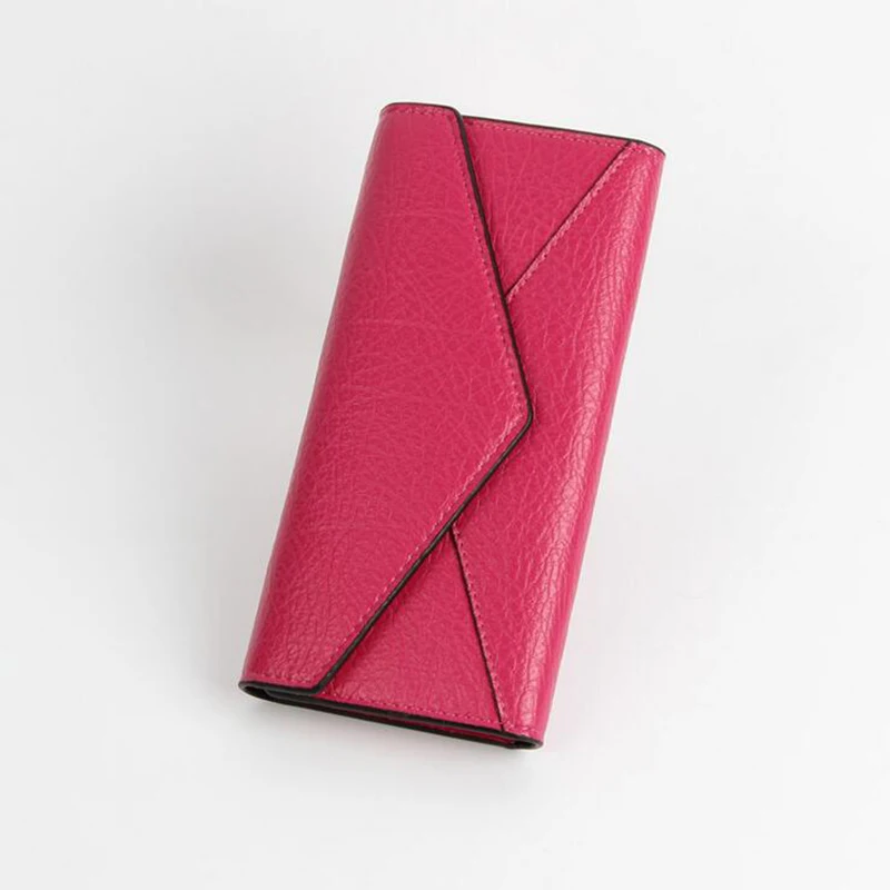 

New Brand Designer Women Purses Wallet Vintage Envelope PU Leather Wallet Panelled Female Long Zipper Purse Clutch Handbags Bags