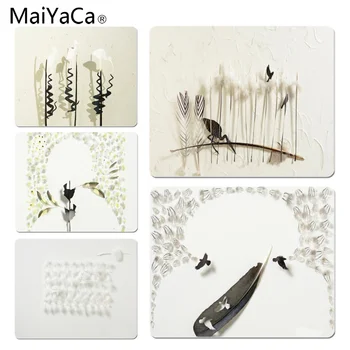 

MaiYaCa New Arrivals Feather Art Design Beautiful Anime Mouse Mat Size for 18x22cm 25x29cm Small Mousepad
