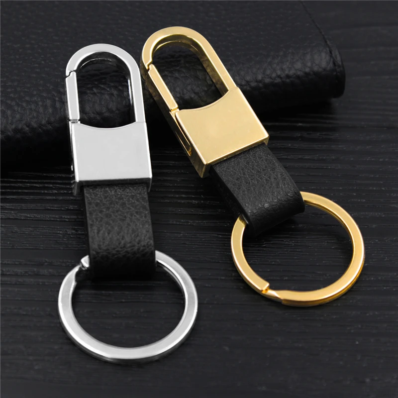New Fashion Metal Keychain Mens Leather Waist Hanging Car Key Chain
