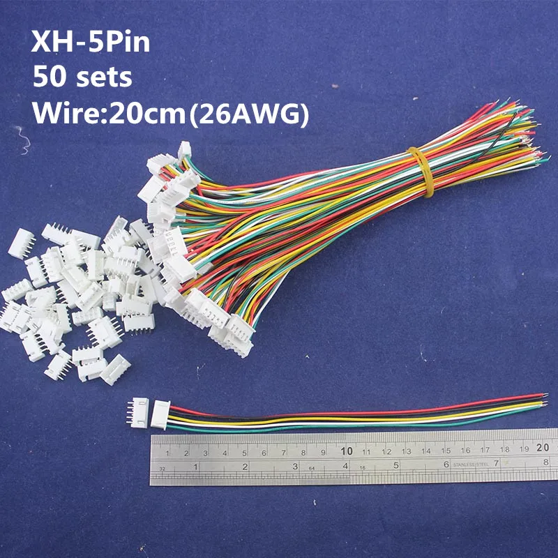 

50 sets 5pin 2.54mm Pitch 20cm wire Pin Header / Housing /Terminal Connector Wire Connectors Adaptor XH-5P Kits