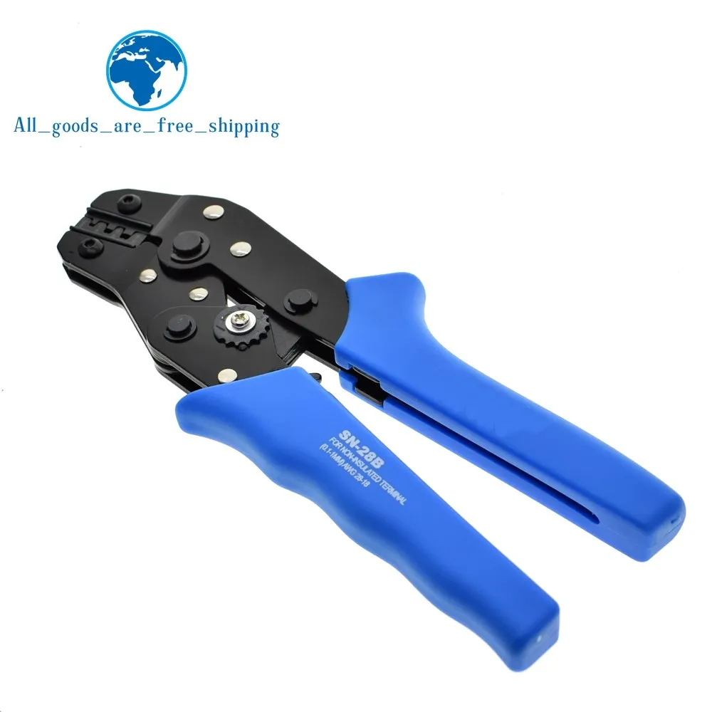 

Blue SN-28B Pin Crimping Tool High-Carbon Steel Crimping Plier 2.54mm 3.96mm 28-18AWG Crimper 0.1-1.0mm Square dupont crimp tool