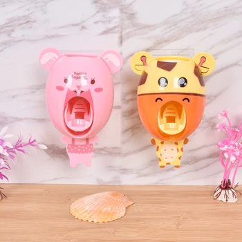 

Cartoon Animal Shapes Automatic Toothpaste Dispenser Squeeze Toothpaste Fully-automatic Device Creative Toothbrush Holder Suit