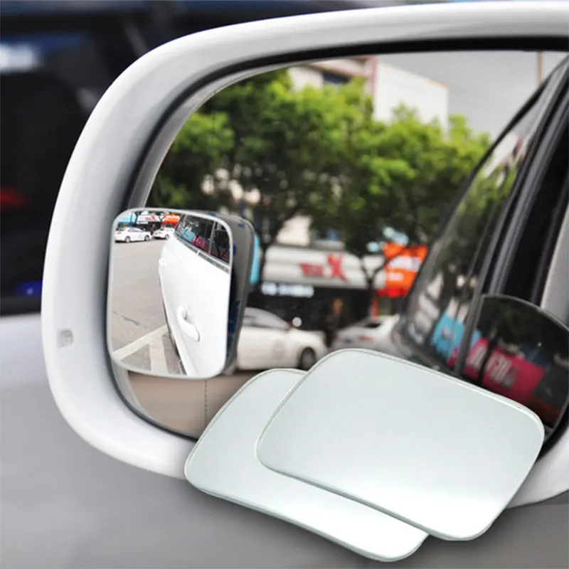 

1X 360 Degree Adjustable Car Blind Spot Mirror Auto Wide Angle Convex Car Parking Rearview Mirror Clear Slim Square Side Mirror