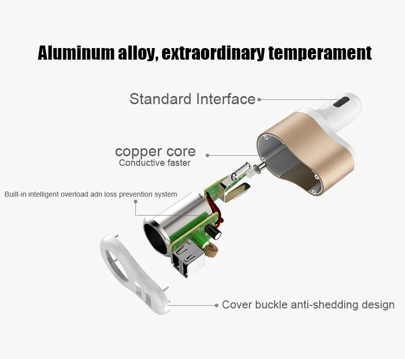 Robotsky двойной зарядное устройство USB 5 В 3.1A быстрое автомобильное зарядное устройство прикуриватель для iPhone samsung huawei Xiaomi планшет