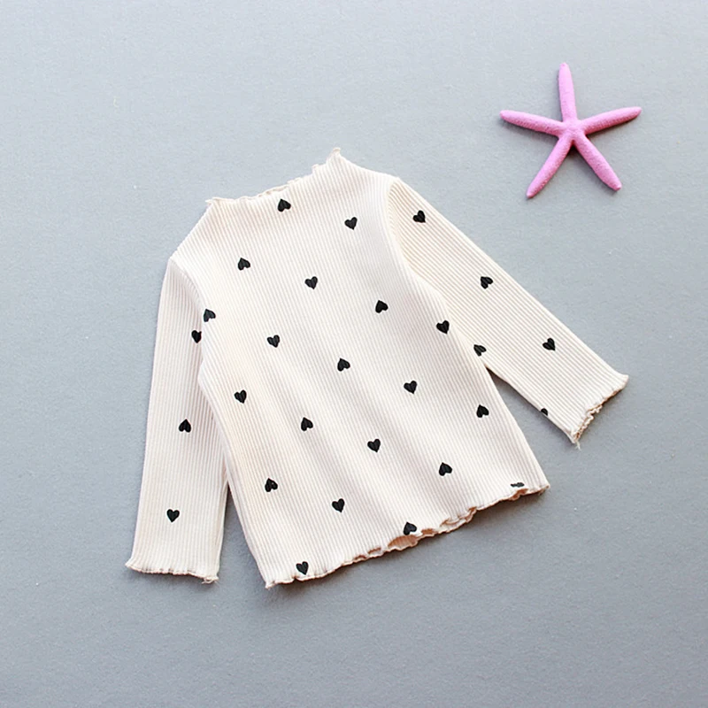 B&N Spring Autumn Printed Girl Sweater Long Sleeve Cotton Heart Fashion Tops Cute Candy Knitted Thickened Baby Girls Pullover1