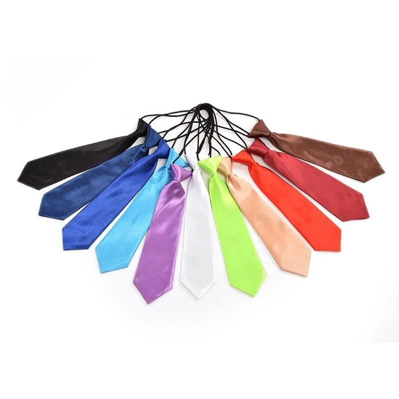 Fashion School Boys Children Kids Baby Wedding Solid Colour Elastic Tie Necktie kids necktie