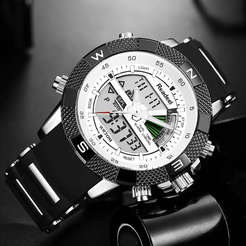 Военные часы погружения 30 м водонепроницаемый светодиодный мужские часы лучший бренд класса люкс кварцевые часы reloj hombre Relogio Masculino Readeel