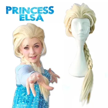 

princess elsa cosplay Snow Queen Elsa Cosplay costume accessories golden fantasy women party halloween ice Perruque wholesale