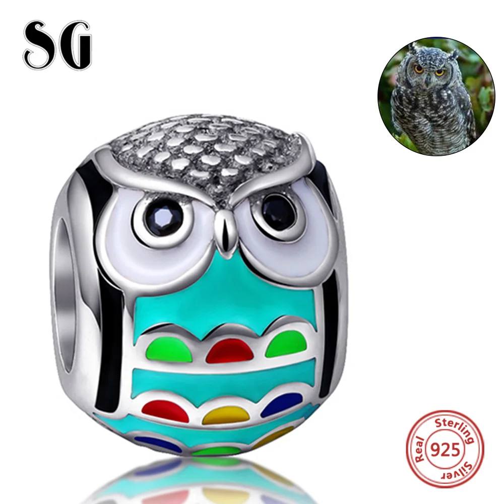 

New Arrivals 925 sterling silver jewelry making Berloque Fit European breacelt Charms Bracelet OWL bead For women Gift DIY Beads