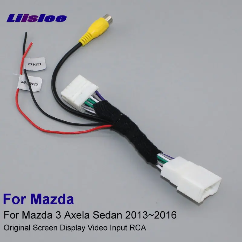 

Liislee For Mazda 3 Axela Sedan 2013~2016 12 Pins RCA Adapter Connector Wire Cable Rear View Camera Original Video Input