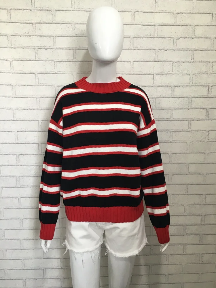 2019 New Jolin Tsai Star with A Circular Neck Red Striped Sweater Pullovers Turtleneck Winter Clothes Women Sweaters 2019 New Jolin Tsai Star with A Circular Neck Red Striped Sweater Pullovers Turtleneck Winter Clothes Women Sweaters