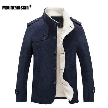 

Mountainskin Winter Men's Coat Fleece Lined Thick Warm Woolen Coats Autumn Overcoat Male Wool Blend Jackets Brand Clothing SA607