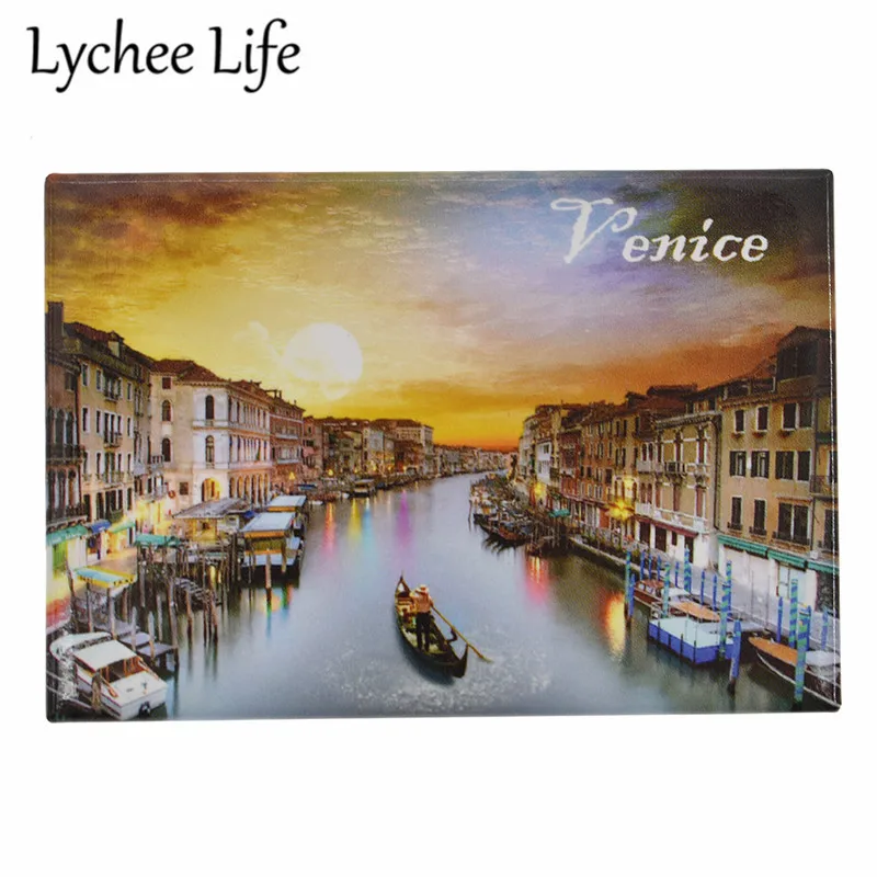 

Lychee Life Venice Scenic Refrigerator Magnetic Sticker Famous Landscape Fridge Magnet Souvenir Modern Home Kitchen Decor Gift