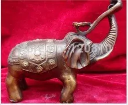 

China Purple Bronze RuYi Animals Elephant Statue
