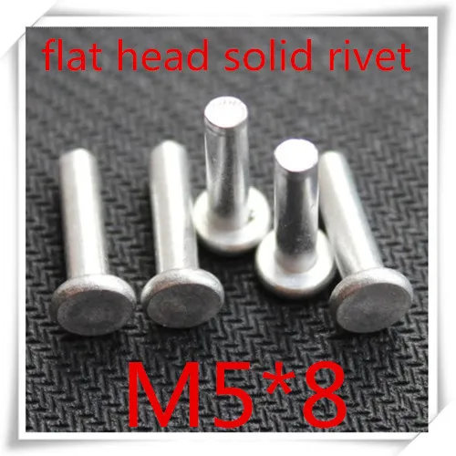 100PCS/lot m5*8 Aluminium flat head solid rivetsrivets riveterrivet