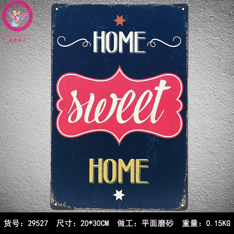 30X20CM Sweet Home Vintage Home Decor Tin Sign for Wall Decor Metal