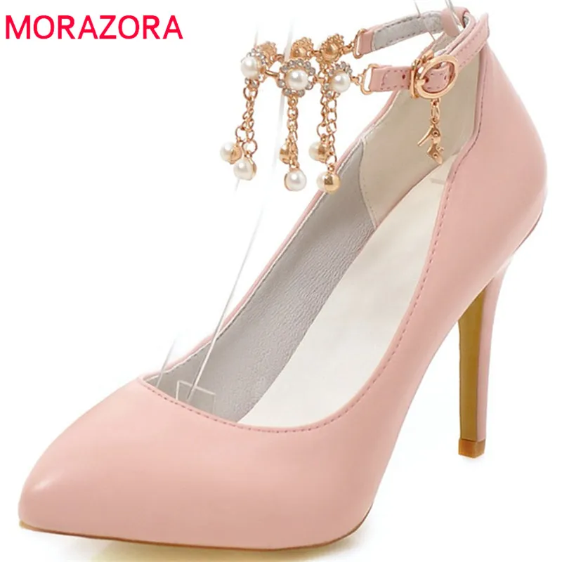 

MORAZORA 2020 new arrive super thin high heels ladies prom wedding shoes pointed toe spring summer women pumps size 33-43