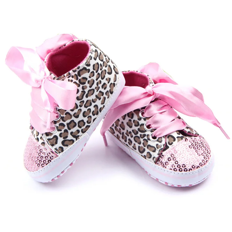 font b Baby b font Shoes Girls Cotton Floral Leopard Sequin Infant Soft Sole font