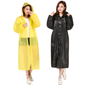 

New Fashion Women Transparent Eva Plastic Girls Raincoat Travel Waterproof Rainwear Adult Poncho Outdoor Rain Coat Rain Cover