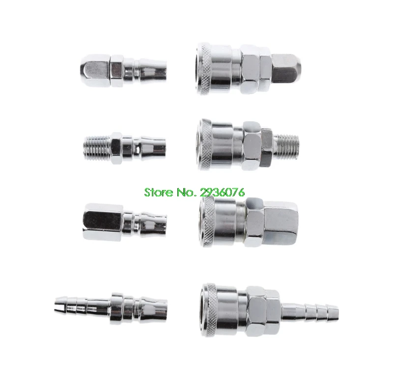 

8Pcs/set 1/4" Pneumatic Air Compressor Hose Quick Coupler Plug Socket Connector Set Drop Shipping Support