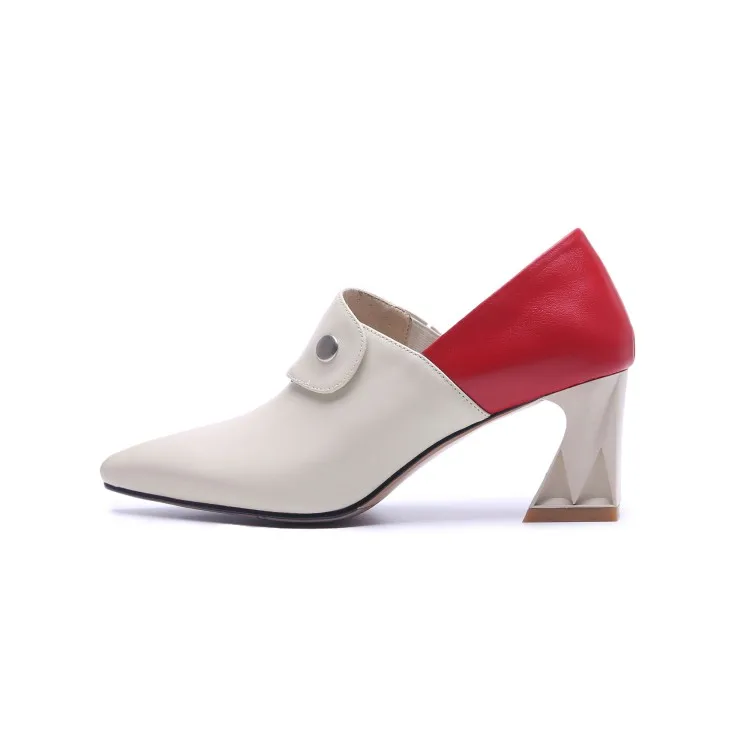Seltsame 6 Mljuese apricot Farbe Pumps High black 40 Ferse Herbst Nieten 2018 Pumpen Frauen Leder 2 Größe Frühling Spitz 5 Kuh Cm Cm 4 Cm Black Heels Apricot qWPq4nr