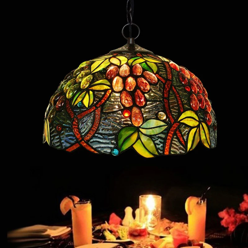 Скандинавская винтажная Витражная лампа Tiffanylamp Европейский деревенский садовый