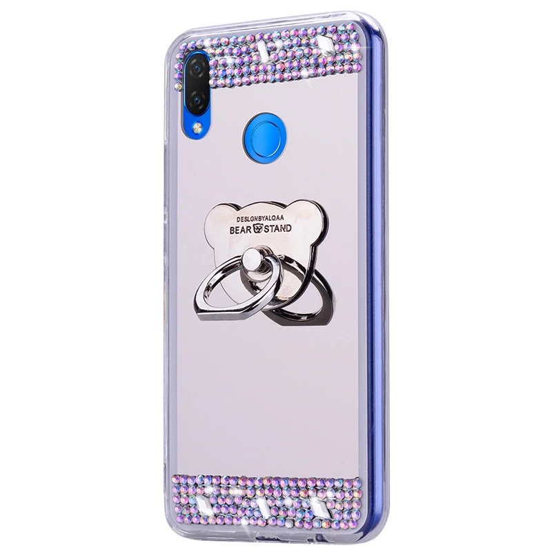 Зеркальная задняя крышка для телефона с кольцом huawei P Smart Y6 Prime 2018 Y7 Y9 2019 Huawei honor 8X 8C