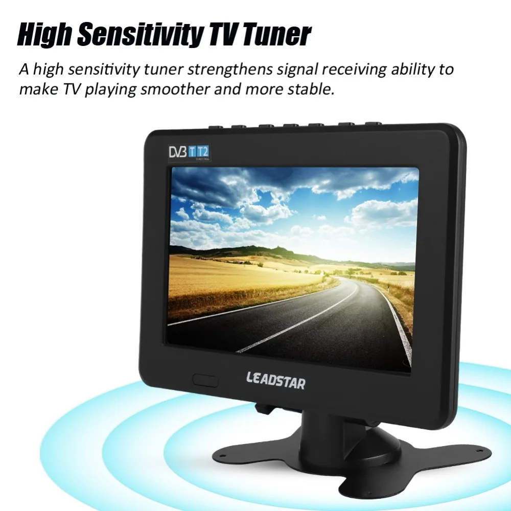 LEADSTAR 7 дюймов DVB-T2 Высокая чувствительность Автомобильный цифровой ТВ Стерео окружающий 1080P автомобильный телевизор